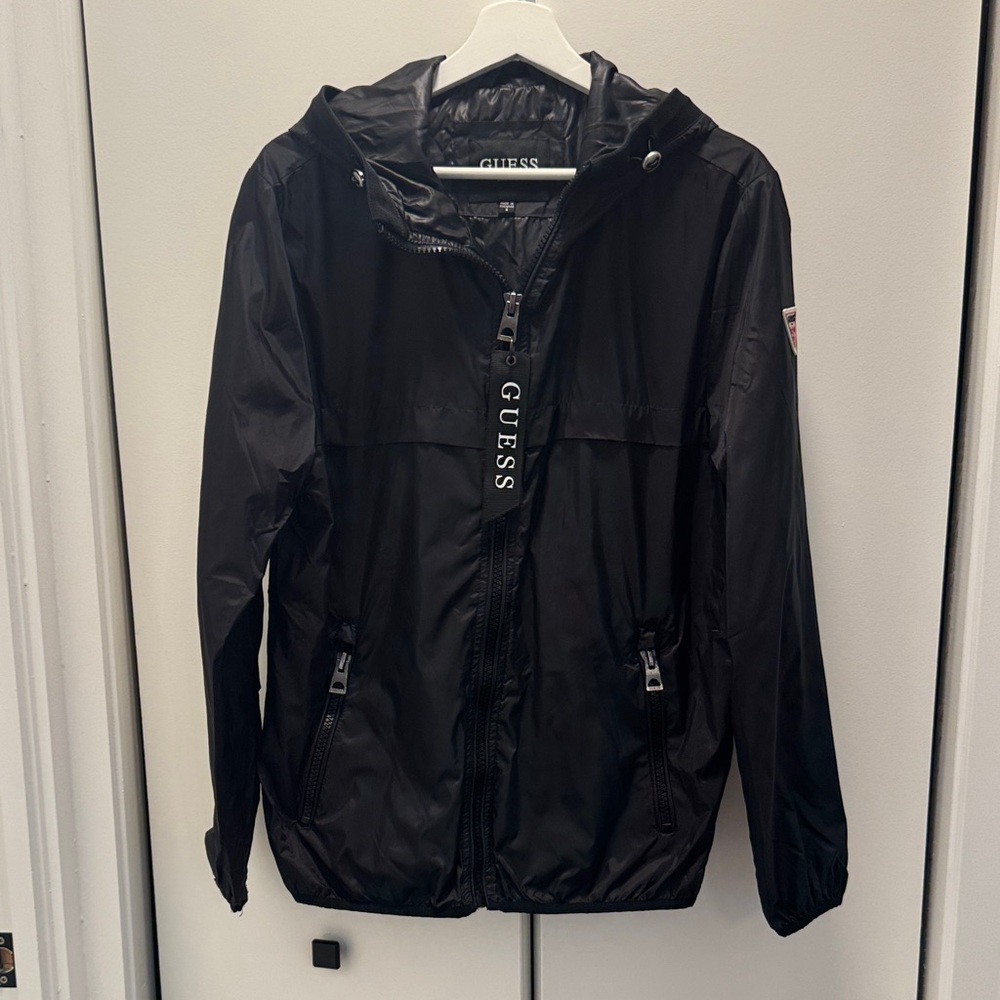 GUESS Black Windbreaker Jacket